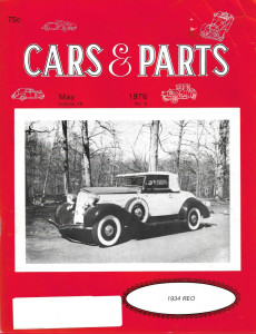 CARS & PARTS 1976 MAY - '34 REO, HUPMOBILE II, LEBARON & STUTZ, RILEY*